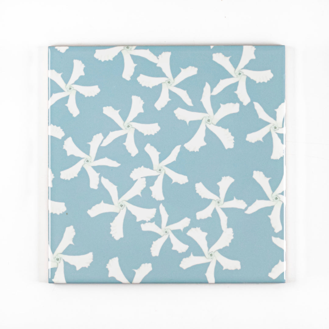 eau de nil jasmine flower tile doodlepippin