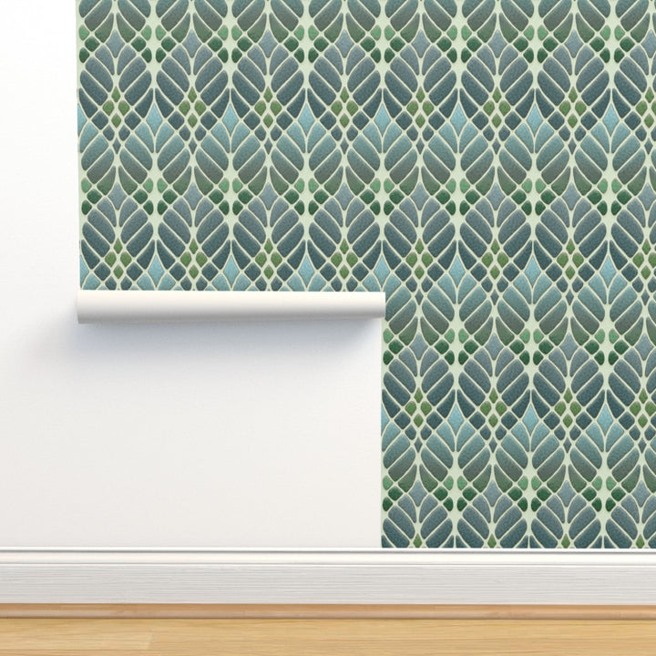 Interwoven Trees Wallpaper - Muted Greens