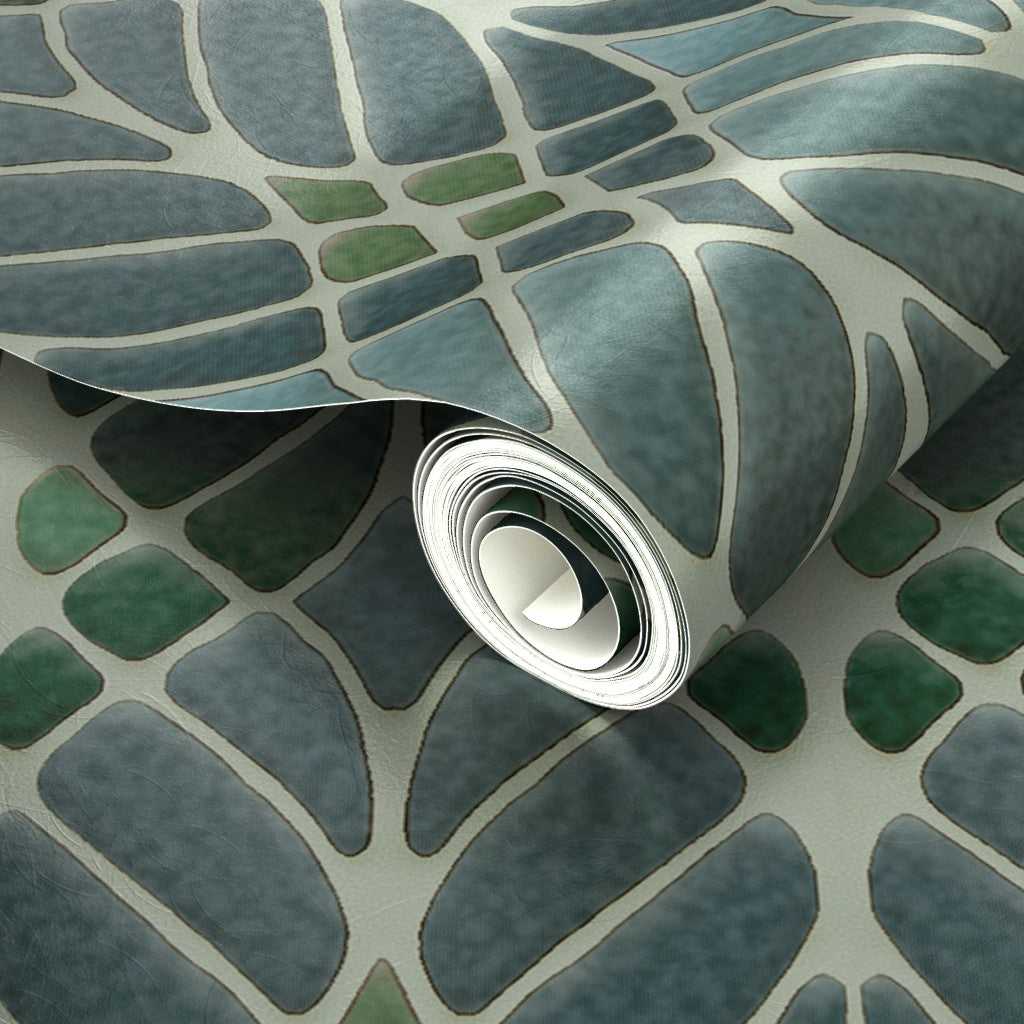 Interwoven Trees Wallpaper - Muted Greens