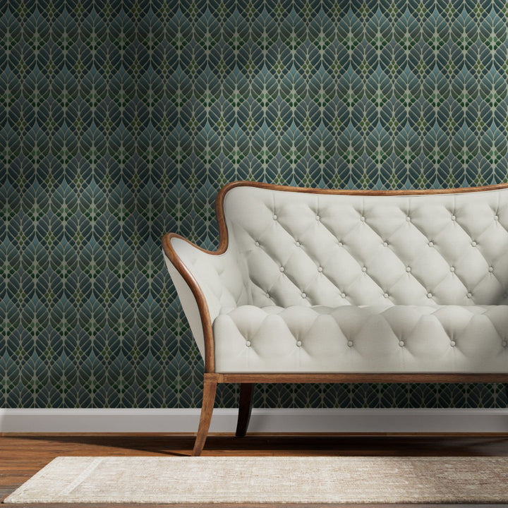Interwoven Trees Wallpaper - Muted Greens