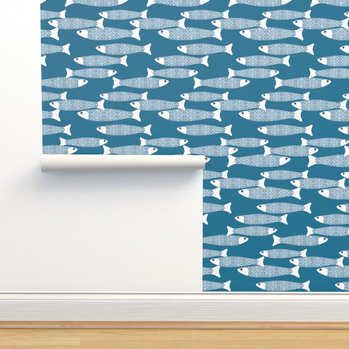Ocean Shoal Wallpaper - Teal - Two Directions