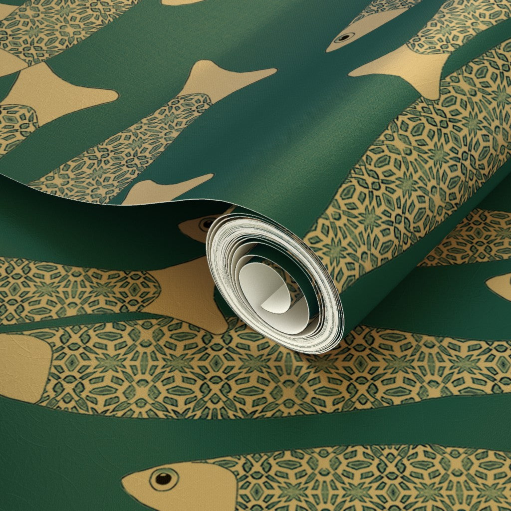 Ocean Shoal Wallpaper - Teal - Two Directions