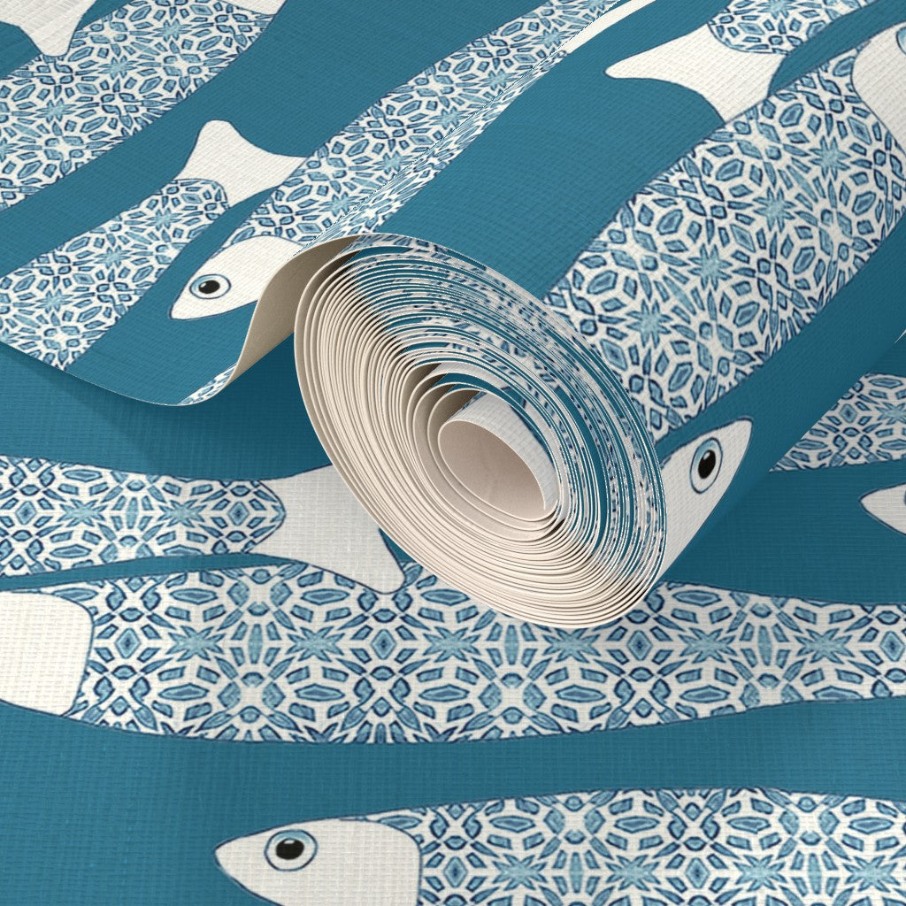 Ocean Shoal Wallpaper - Teal - Two Directions