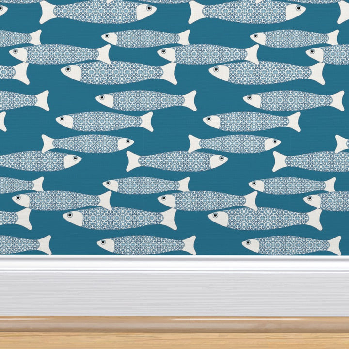 Ocean Shoal Wallpaper - Teal - Two Directions
