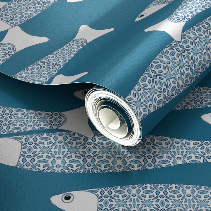Ocean Shoal Wallpaper - Teal - Two Directions
