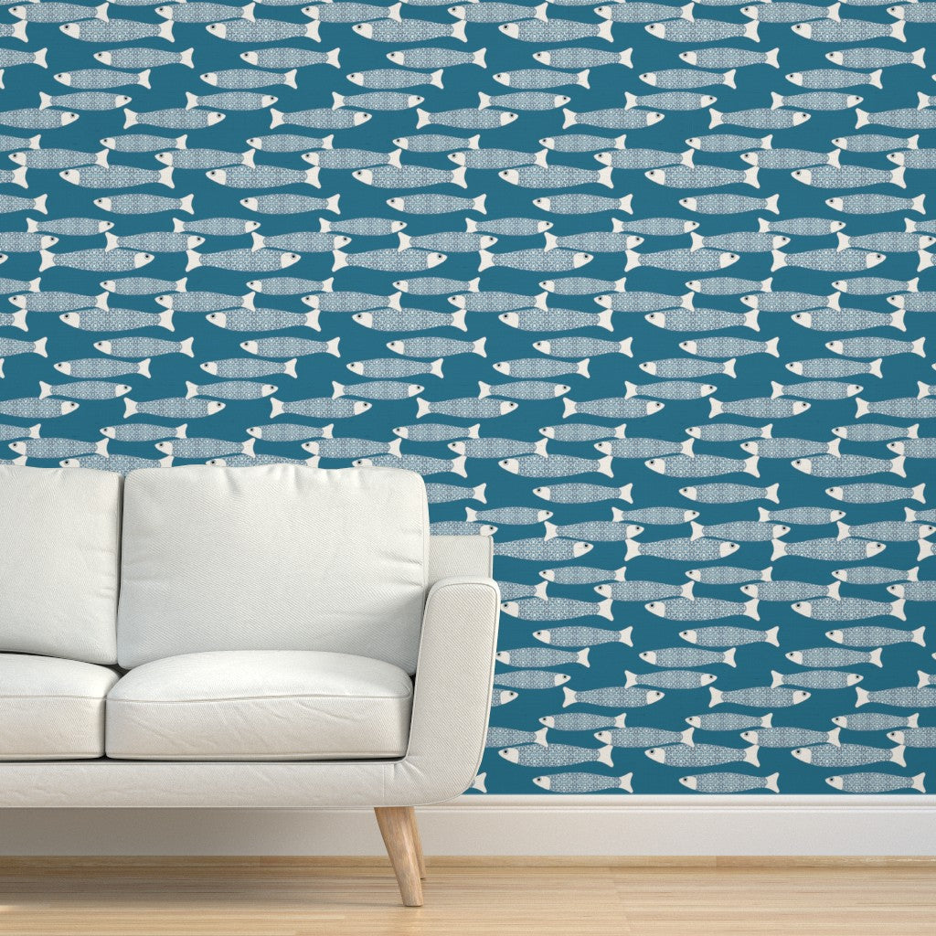 Ocean Shoal Wallpaper - Teal - Two Directions