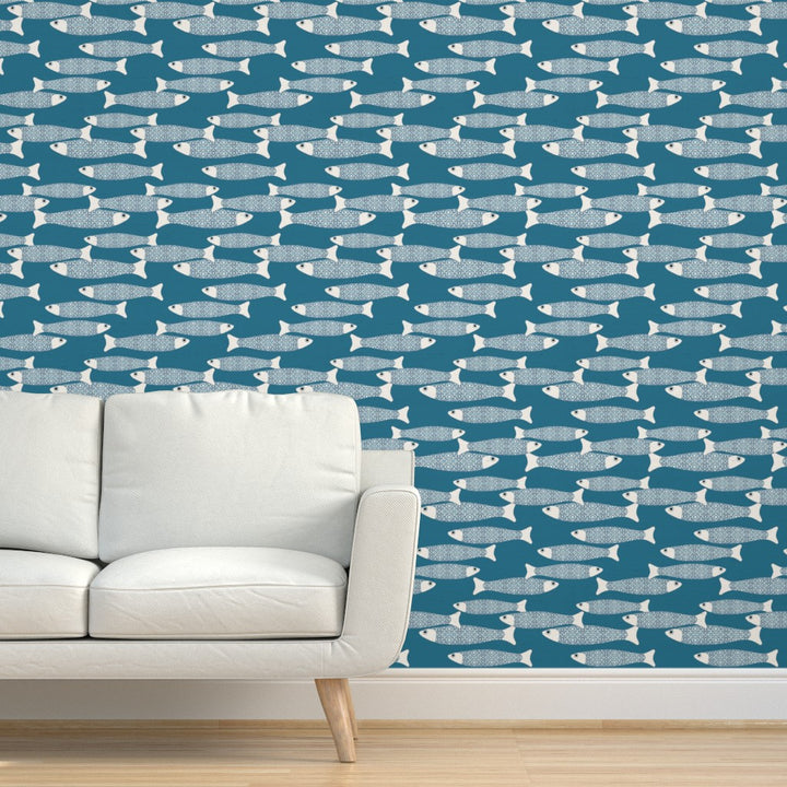 Ocean Shoal Wallpaper - Teal - Two Directions