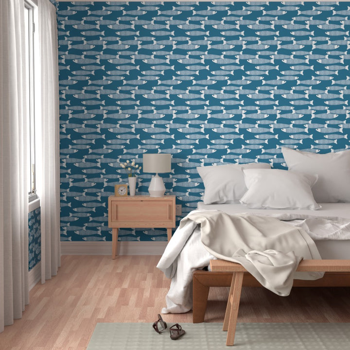 Ocean Shoal Wallpaper - Teal - Two Directions