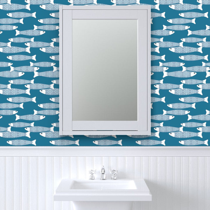 Ocean Shoal Wallpaper - Teal - Two Directions