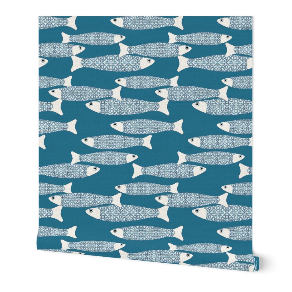 Ocean Shoal Wallpaper - Teal - Two Directions