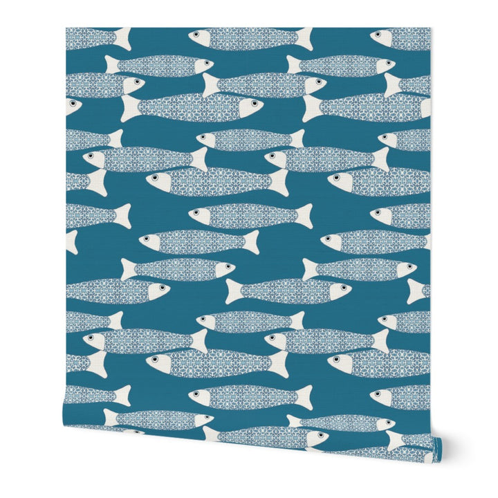 Ocean Shoal Wallpaper - Teal - Two Directions