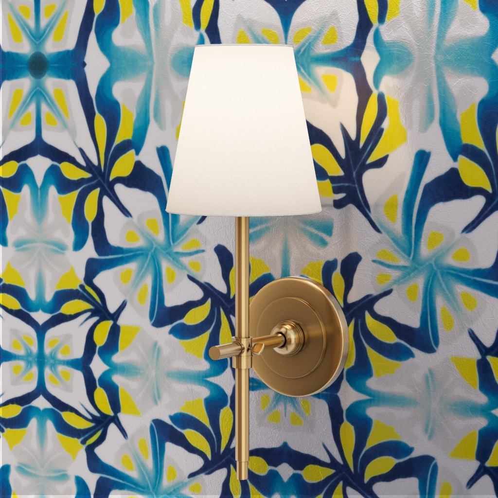 Blue Yellow Modernist Wallpaper