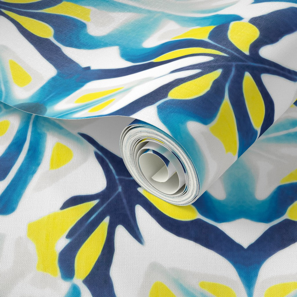 Blue Yellow Modernist Wallpaper