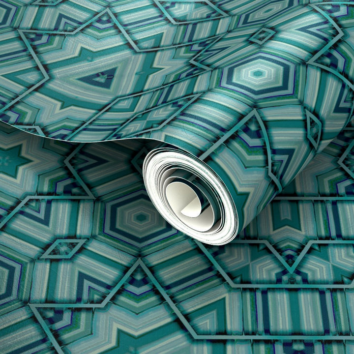 Linear Green Star Wallpaper