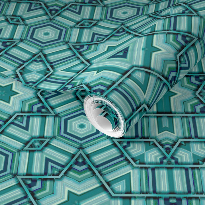 Linear Green Star Wallpaper