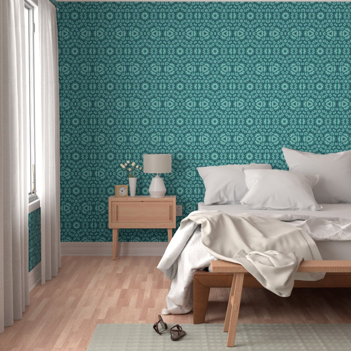 Linear Green Star Wallpaper