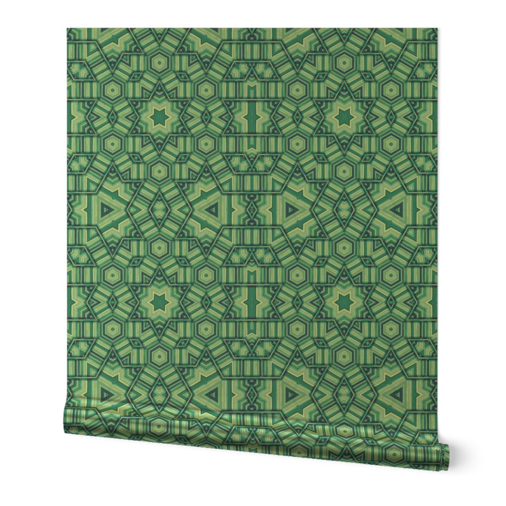 Linear Green Star Wallpaper