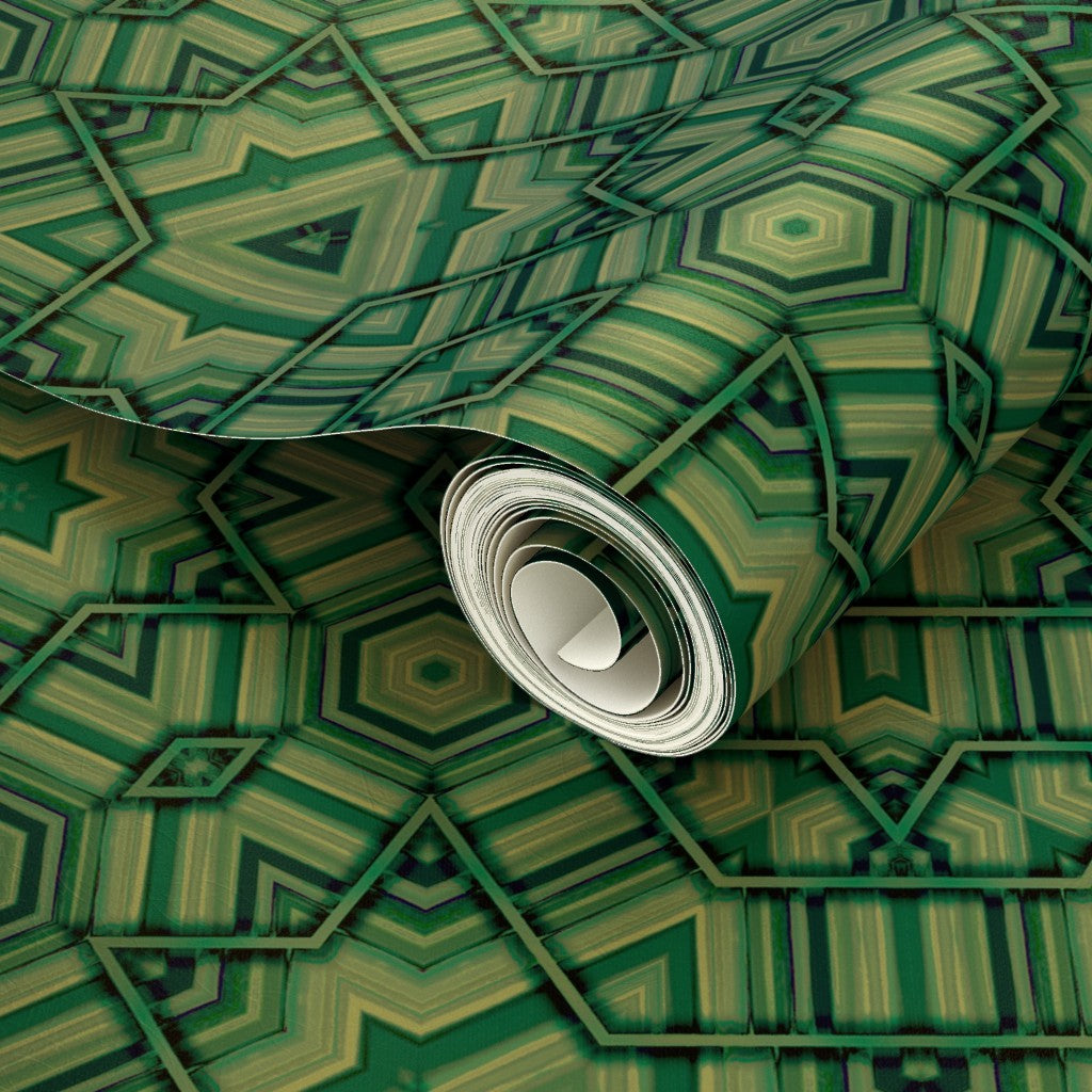 Linear Green Star Wallpaper