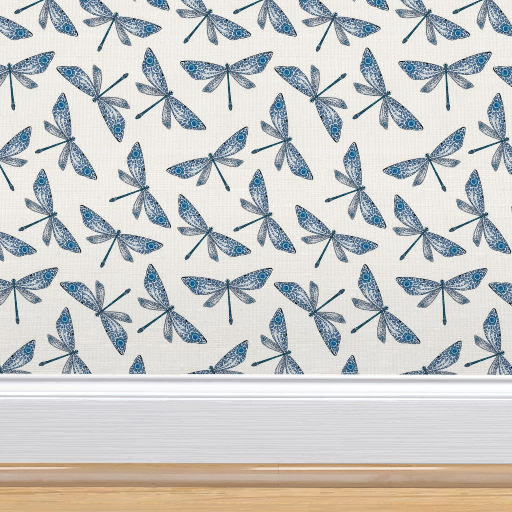 Mayfly Blue White Wallpaper