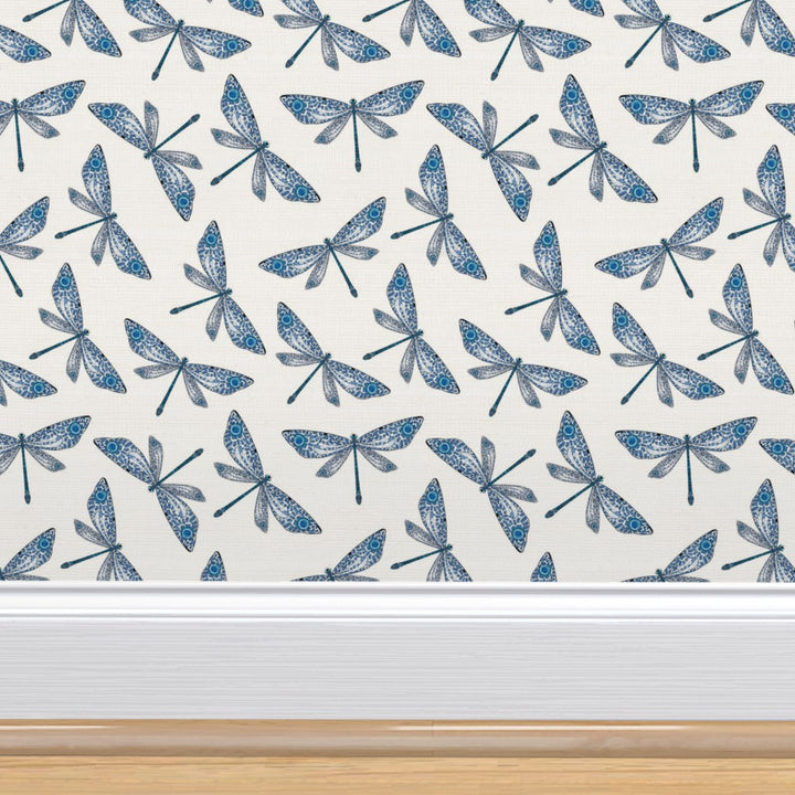 Mayfly Blue White Wallpaper
