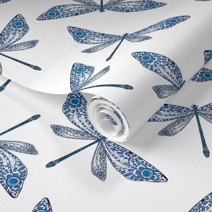 Mayfly Blue White Wallpaper