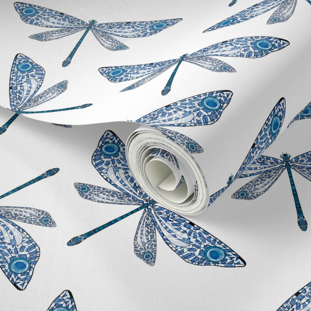 Mayfly Blue White Wallpaper