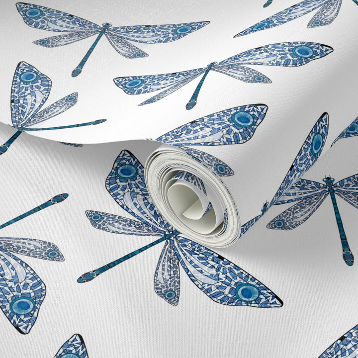Mayfly Blue White Wallpaper