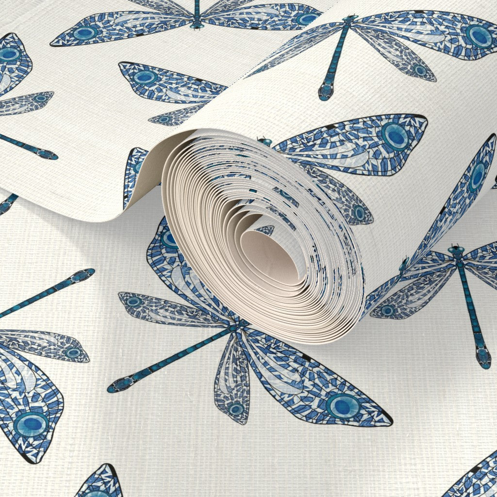 Mayfly Blue White Wallpaper