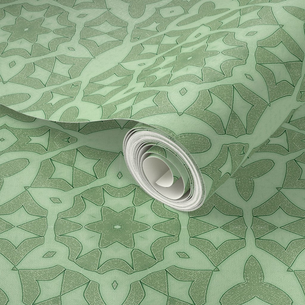 Green Stonework Wallpaper