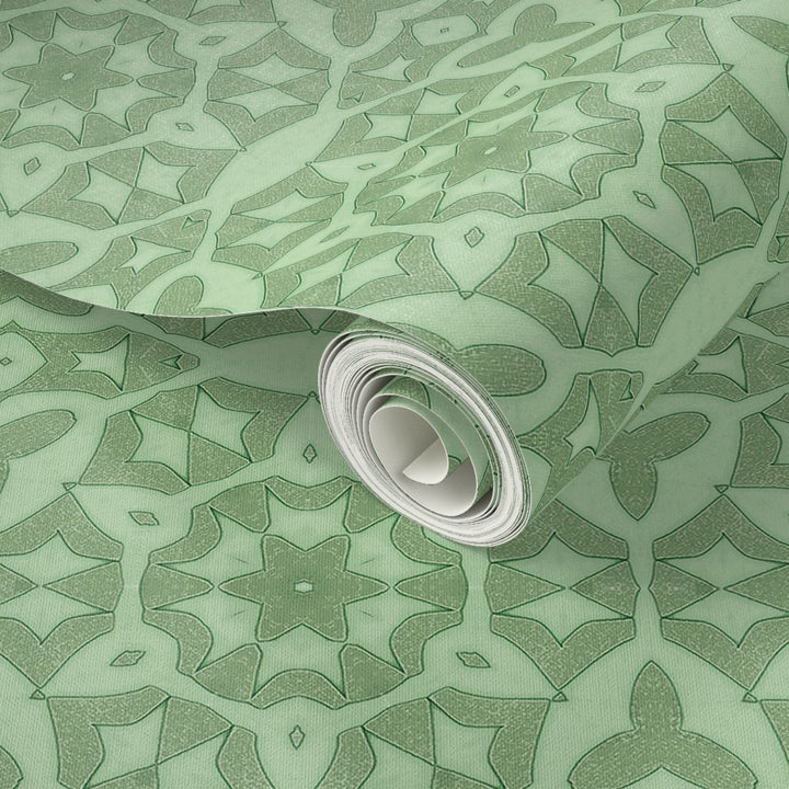 Green Stonework Wallpaper