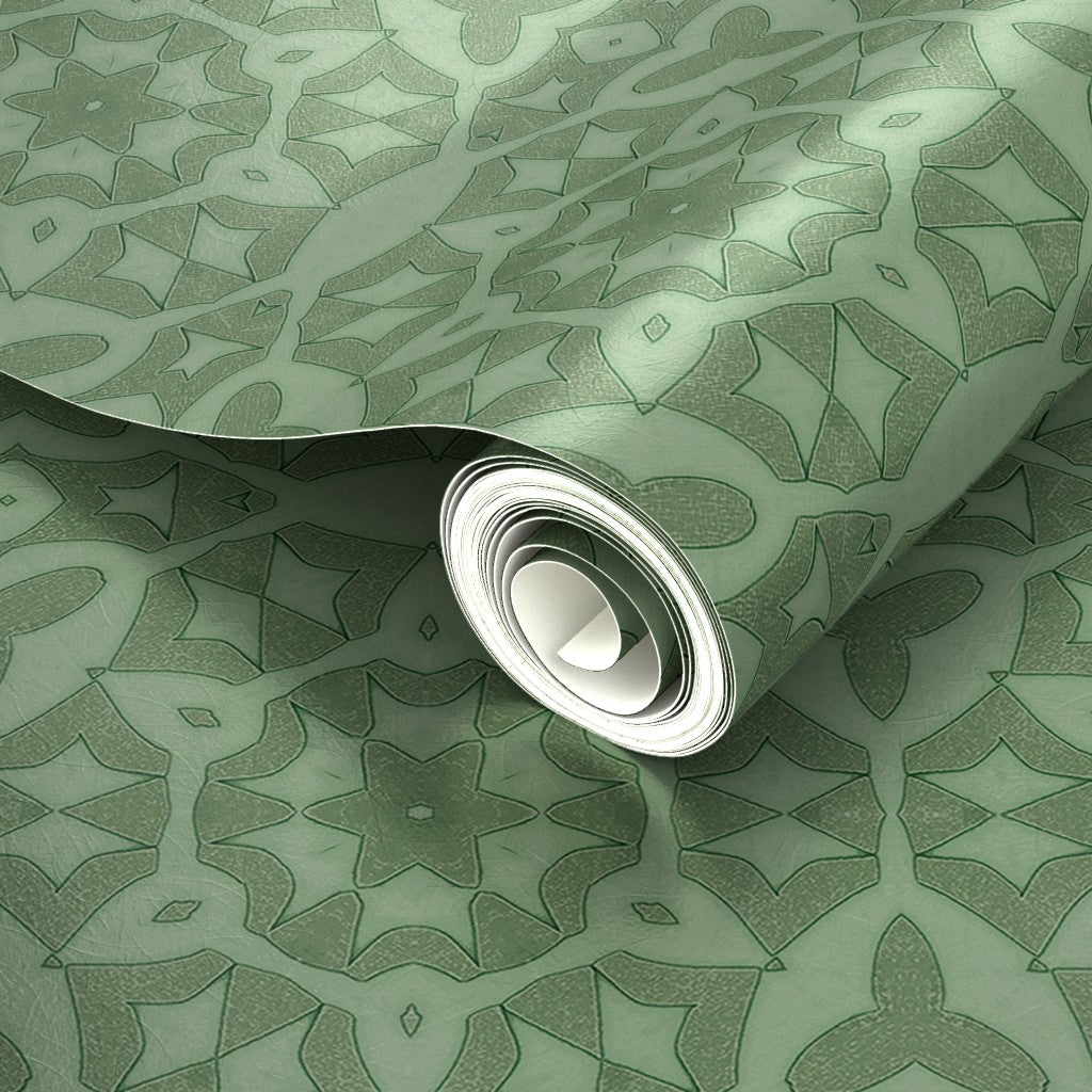 Green Stonework Wallpaper