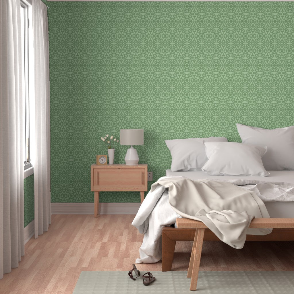 Green Stonework Wallpaper