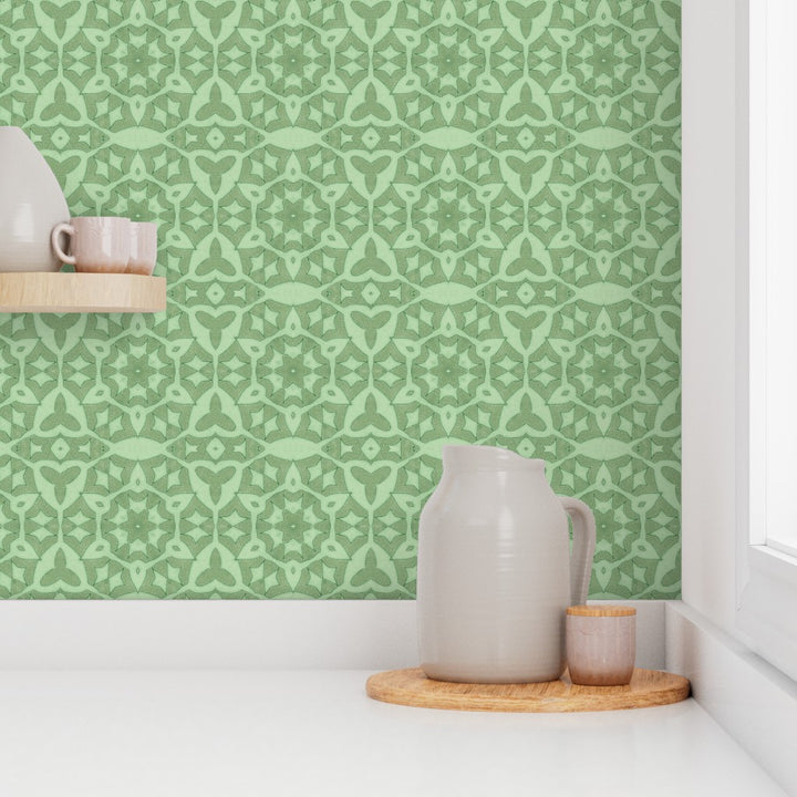 Green Stonework Wallpaper