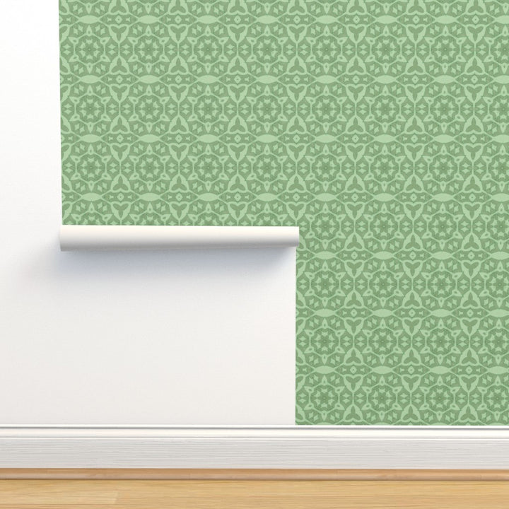Green Stonework Wallpaper