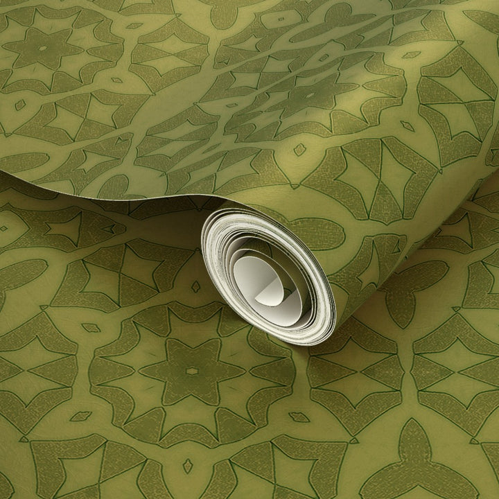 Green Stonework Wallpaper