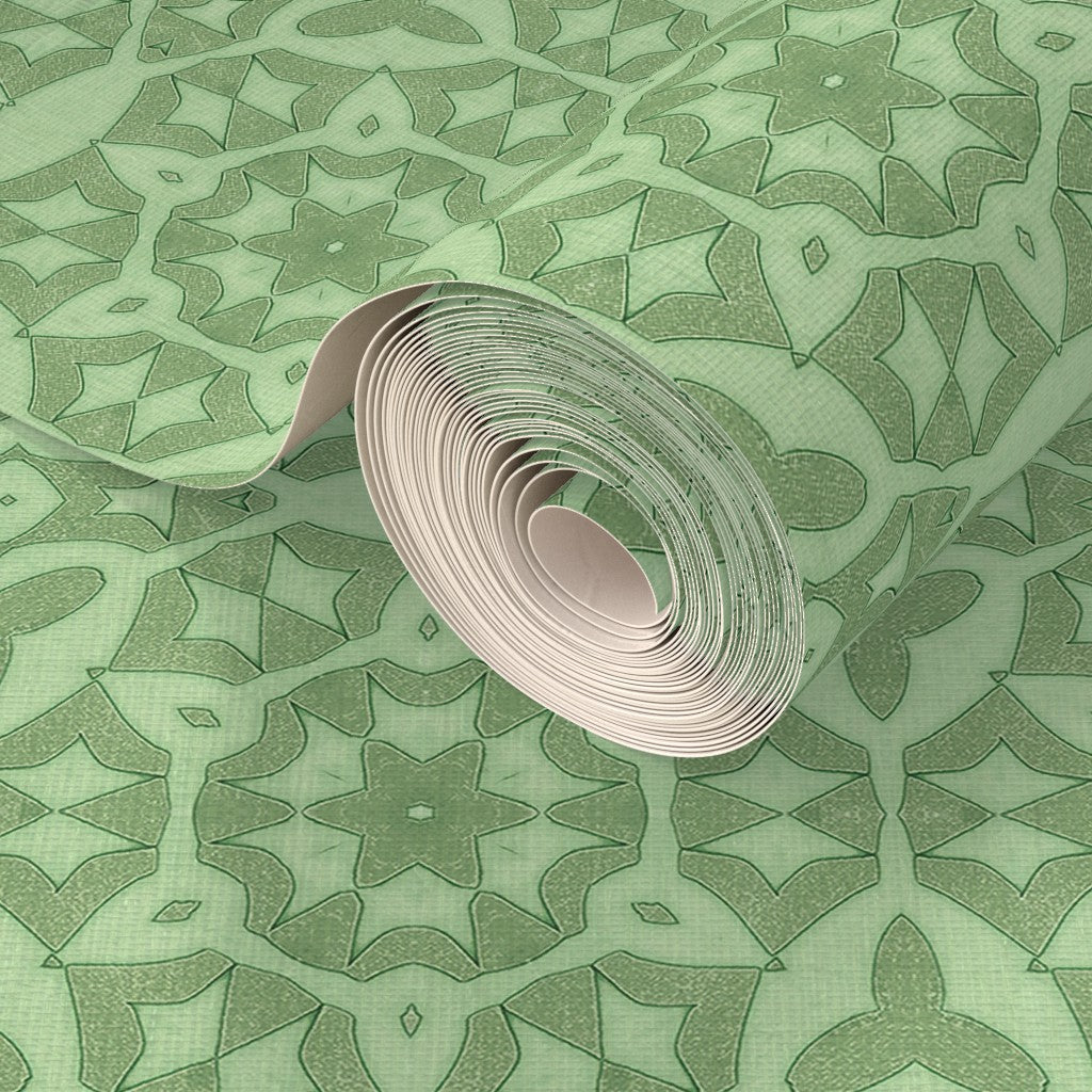 Green Stonework Wallpaper