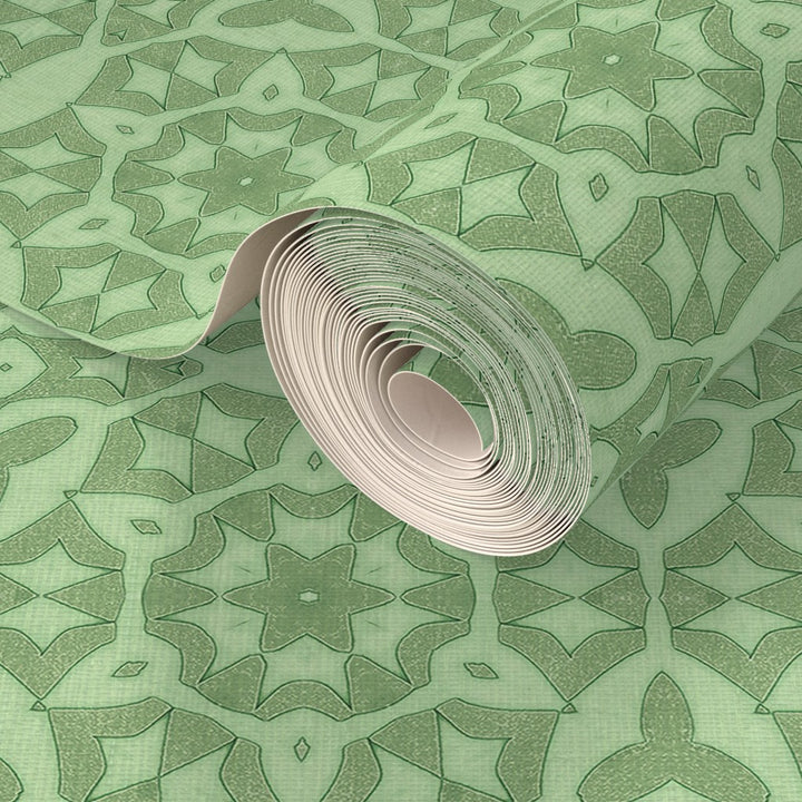 Green Stonework Wallpaper