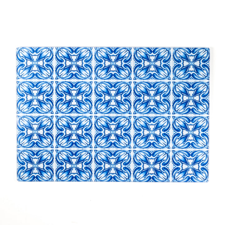 SALE - "Chrysanthemum" Blue and White Worktop Saver (small/smooth)
