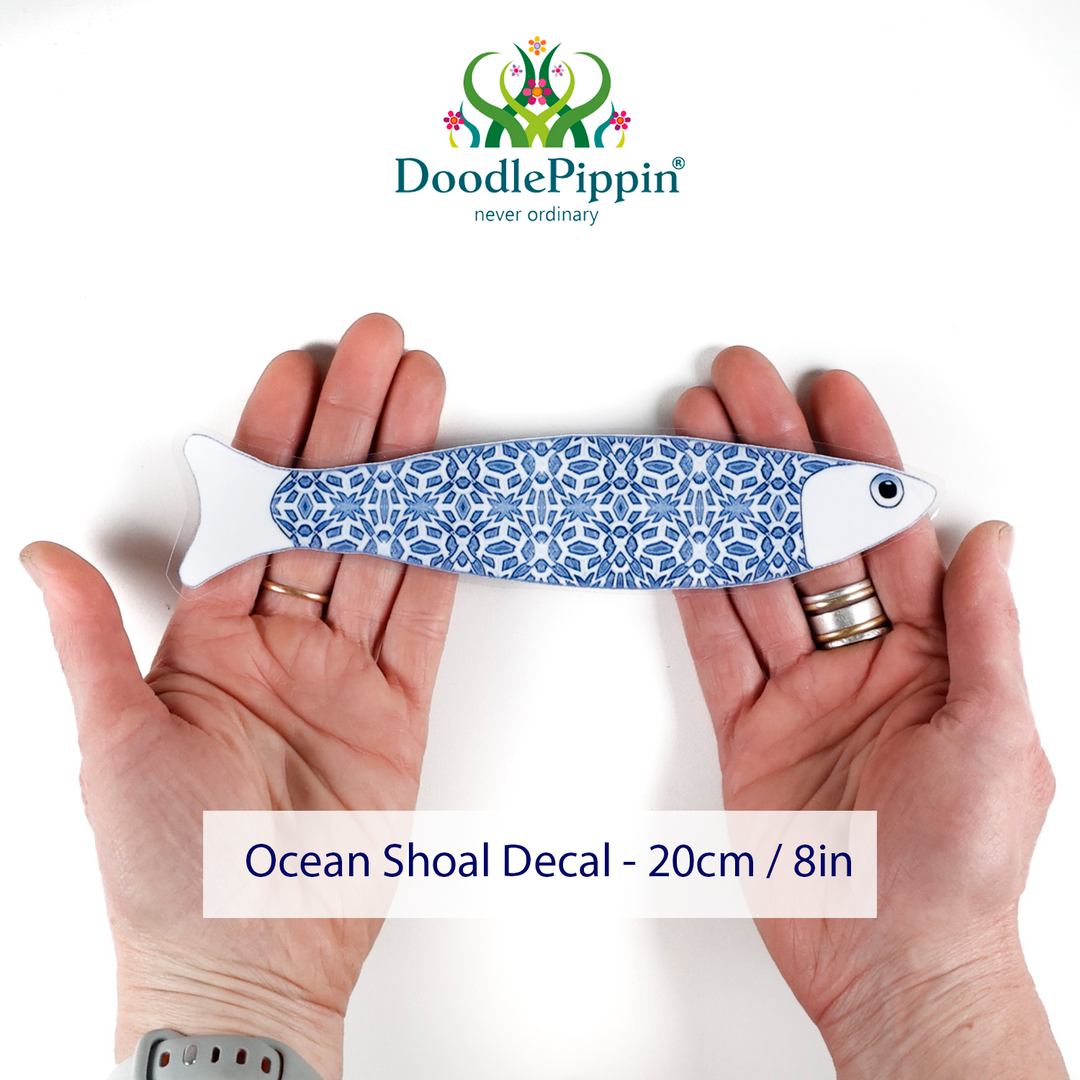 Ocean Shoal tile decals - Blue White