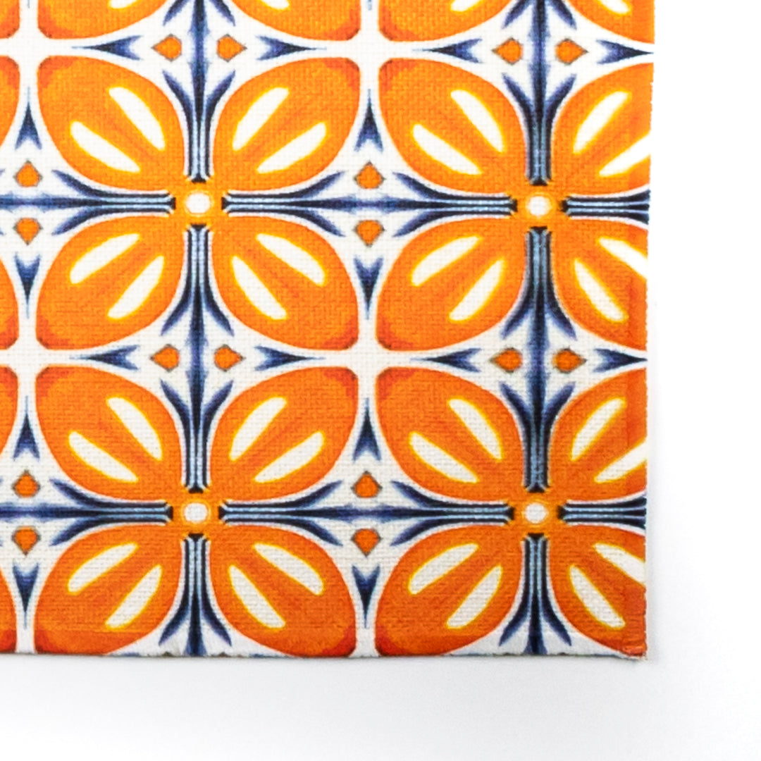 Orange Flower Power Canvas Tablemat