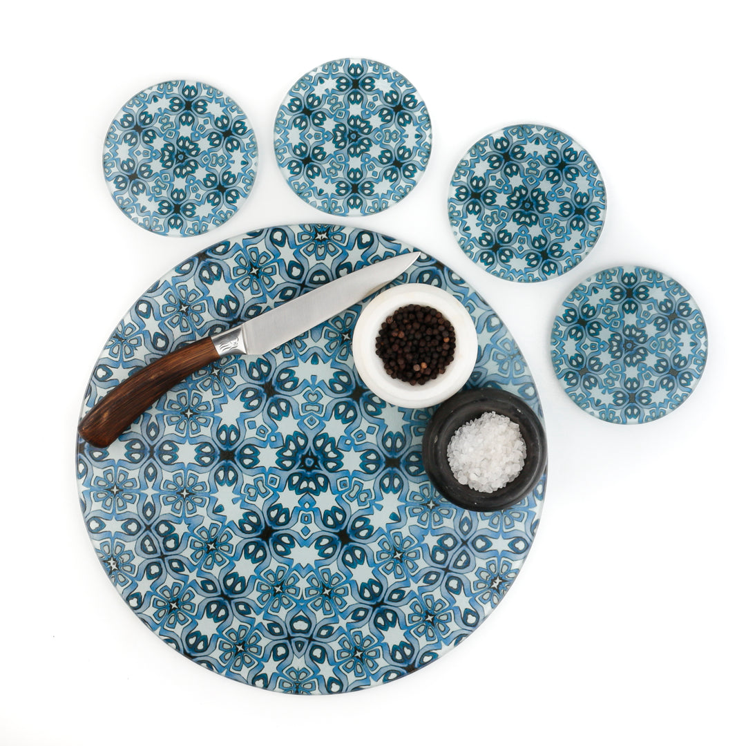 Grey blue coasters