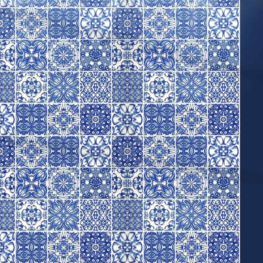 Mixed Delft Tiles Kitchen Splashback - Blue &amp; White