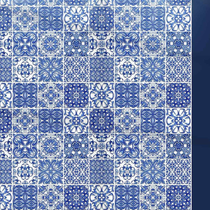 Mixed Delft Tiles Kitchen Splashback - Blue &amp; White