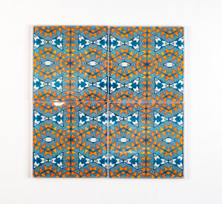 Acoma - Patterned Glass Coaster Set