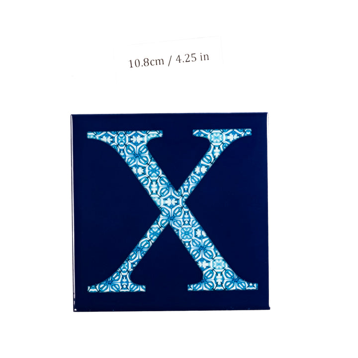 SALE -  Single Ceramic Alphabet Tile -  Letter "X" (10.8cm)