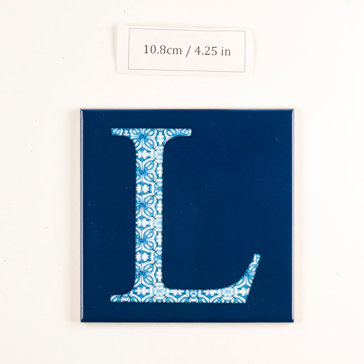 SALE -  Single Ceramic Alphabet Tile -  Letter "L" (10.8cm)
