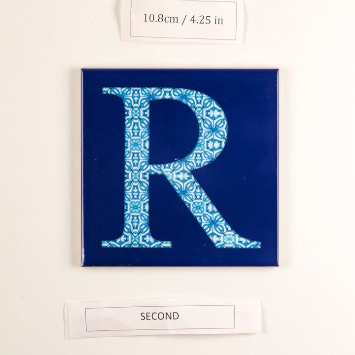 SALE -  Single Ceramic Alphabet Tile -  Letter "R" (10.8cm)