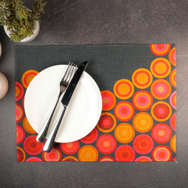 Volcanic Circles Placemat - Machine Washable Fabric
