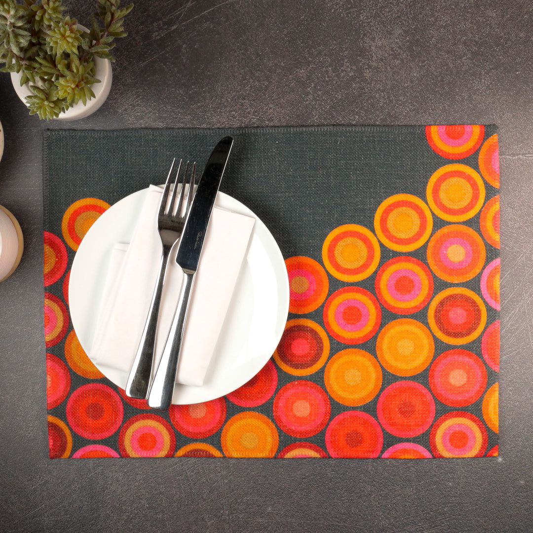 Volcanic Circles Placemat - Machine Washable Fabric