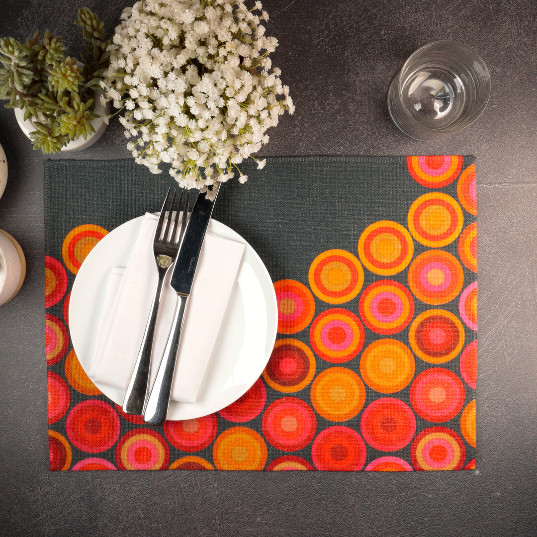 Volcanic Circles Placemat - Machine Washable Fabric